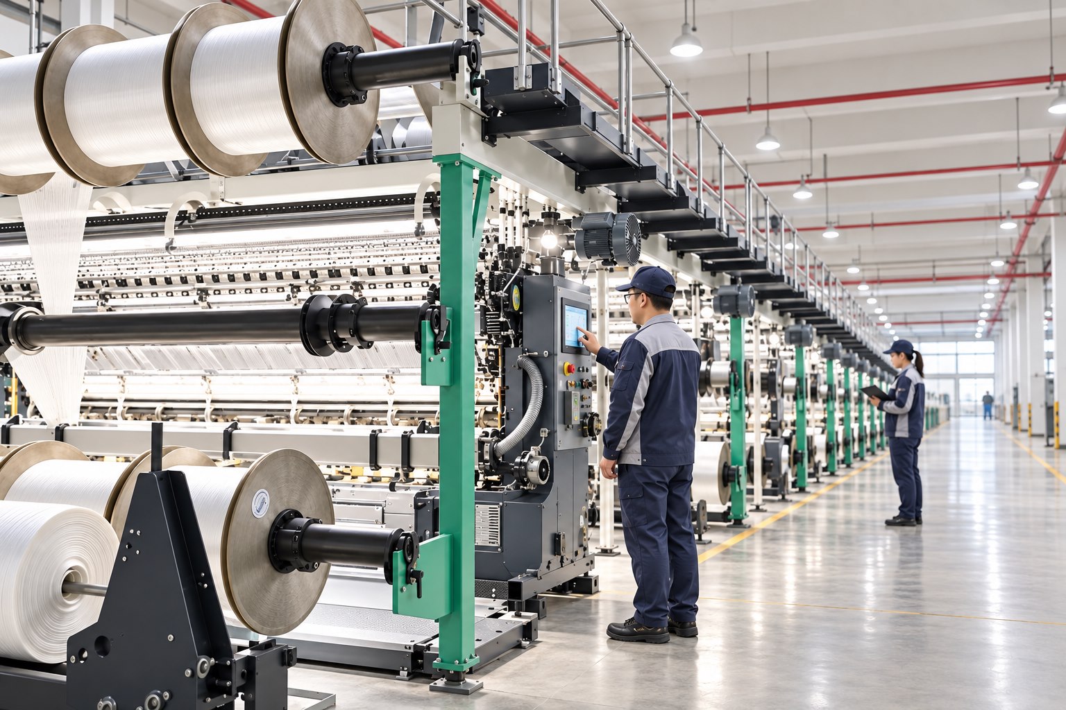 Warp knitting production line