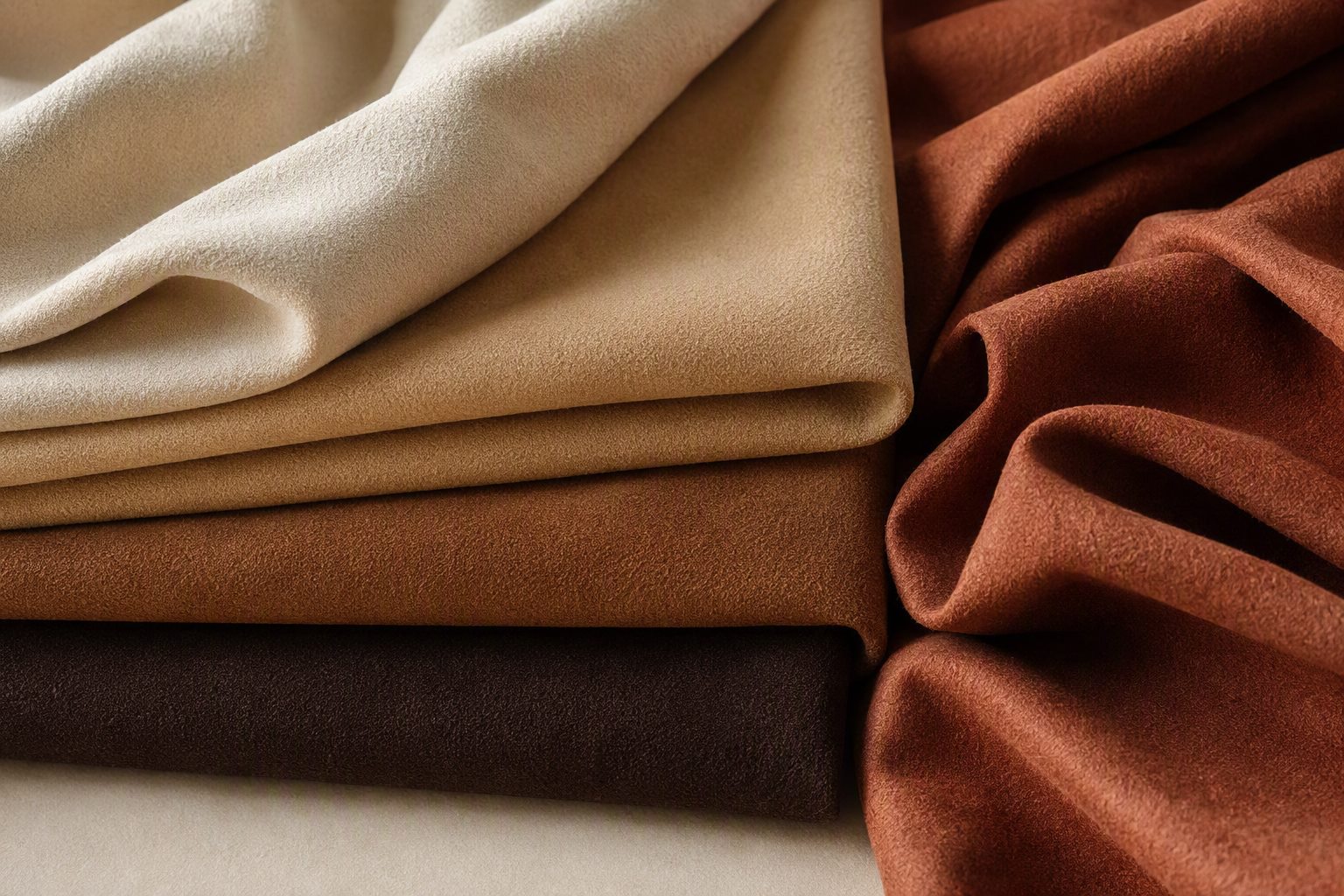 Warp-knit suede material story